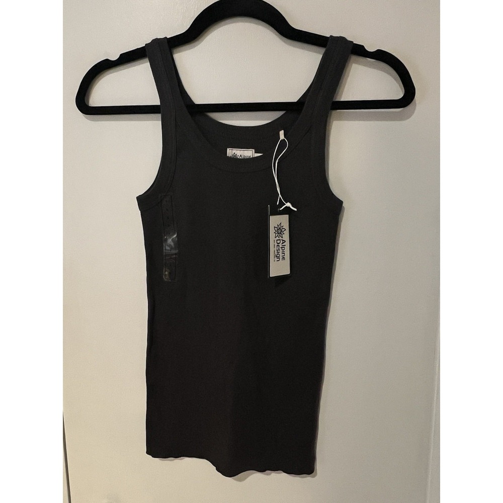 NWT Alpine Design Women's Ribbed Tank Top Midnight Black Gray Size Small